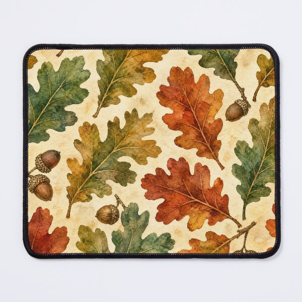 Item preview, Oak Leaves Watercolor Seamless Pattern – Earthy Botanical Repeat Design designed and sold by Jandedan.