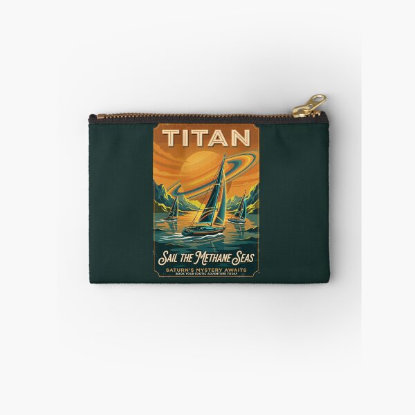 Item preview, Titan Moon Retro NASA Travel Poster Methane Seas designed and sold by RetroRewind Studio.