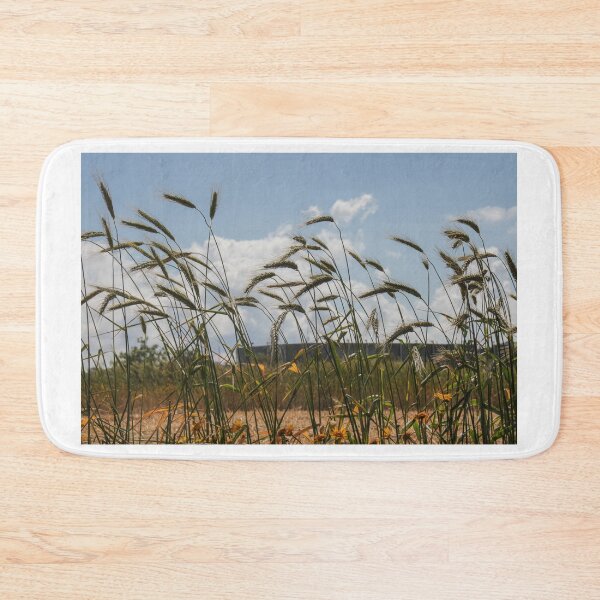 Item preview, Golden Wheat Stalks Swaying in Wind Across a Summer Field Under Blue Sky and Clouds designed and sold by Nmallia.
