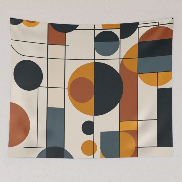 Item preview, Geometric Blocks Structure Art Wall Painting designed and sold by EnmarcArt.