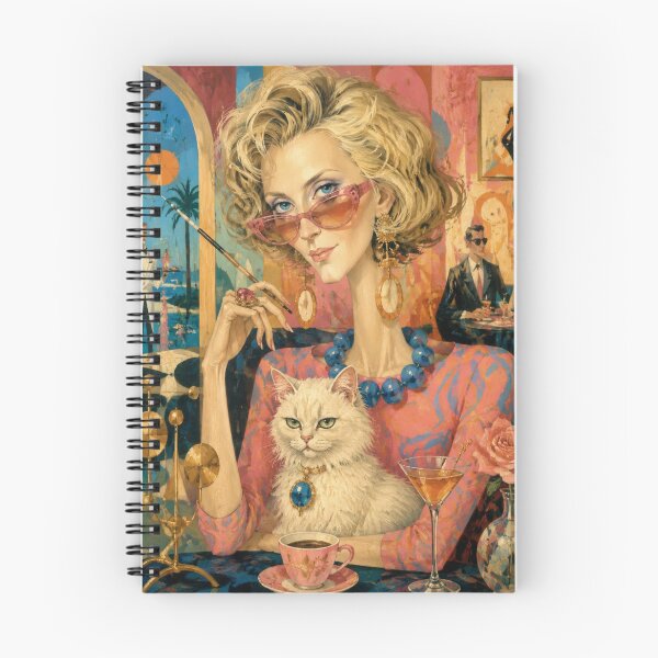Item preview, Madame Chic at the White Cat - French Riviera, Art Deco, Retro Glamour, Martini designed and sold by Natalia-Vlad.