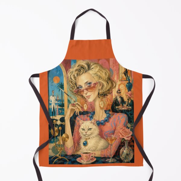 Item preview, Madame Chic at the White Cat - French Riviera, Art Deco, Retro Glamour, Martini designed and sold by Natalia-Vlad.