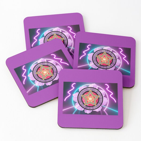 Artikelvorschau, Geometrisches Neon-Stern-Mandala-Design – Abstrakte futuristische Leuchtkunst (PNG) entworfen und verkauft von Palette _Vibes.