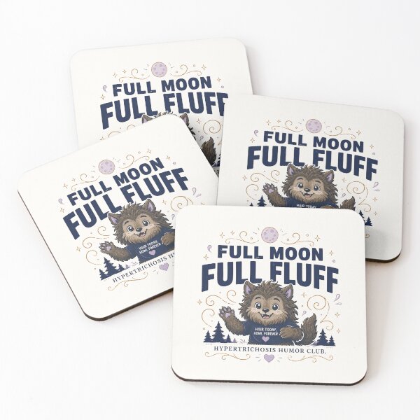 Item preview, Full Moon Full Fluff - Cute Hypertrichosis Humor Werewolf Design designed and sold by BlackSector77.