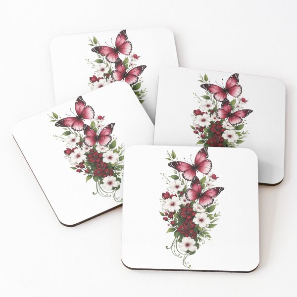 Item preview, Crimson Butterflies and Blossom Bouquet designed and sold by myJPEG.