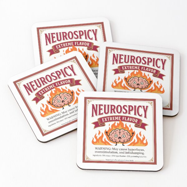 Item preview, Neurospicy Gift: Extreme Flavor Warning Label — ADHD Autism Humor designed and sold by Osmose-Studio.