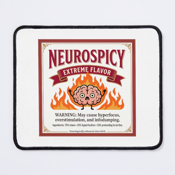 Item preview, Neurospicy Gift: Extreme Flavor Warning Label — ADHD Autism Humor designed and sold by Osmose-Studio ⭐⭐⭐⭐⭐.