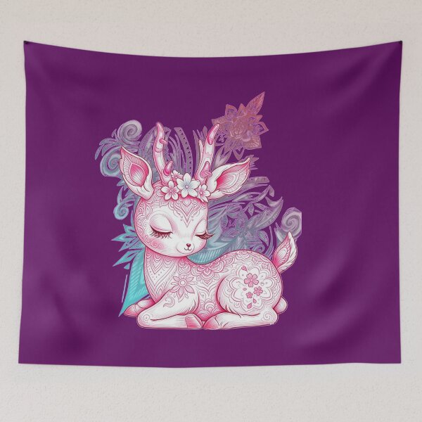 Item preview, Cute Whimsical Deer With Floral Patterns designed and sold by Galwaneer.