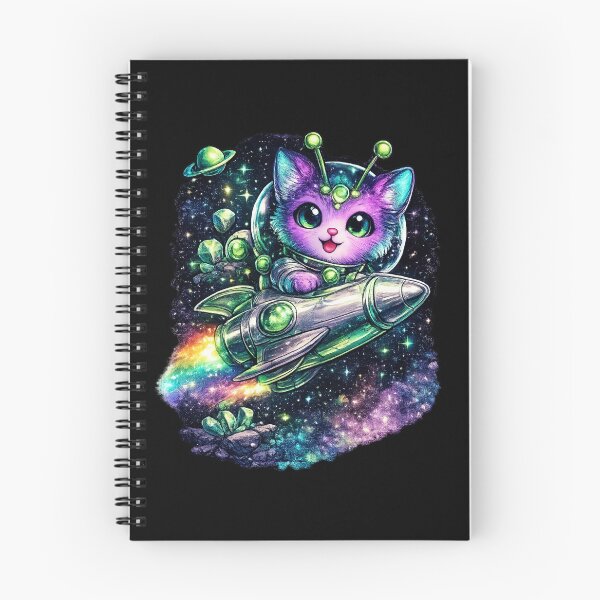 Item preview, Cute Alien Cat Rocket Adventure in Cosmic Galaxy designed and sold by TheZyro.