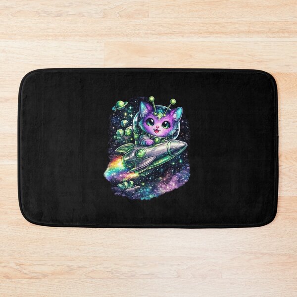 Item preview, Cute Alien Cat Rocket Adventure in Cosmic Galaxy designed and sold by TheZyro.