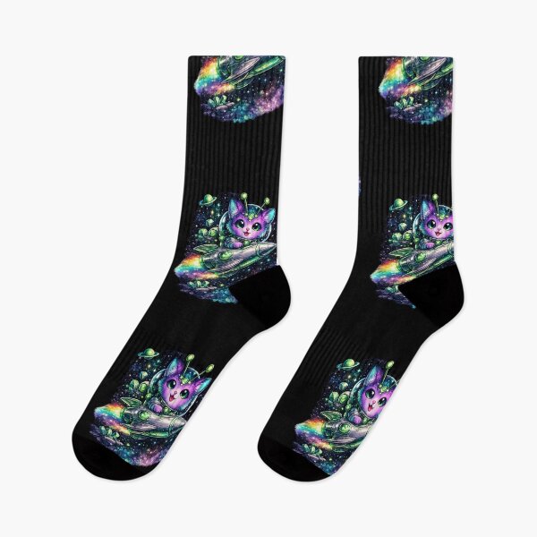 Item preview, Cute Alien Cat Rocket Adventure in Cosmic Galaxy designed and sold by TheZyro.