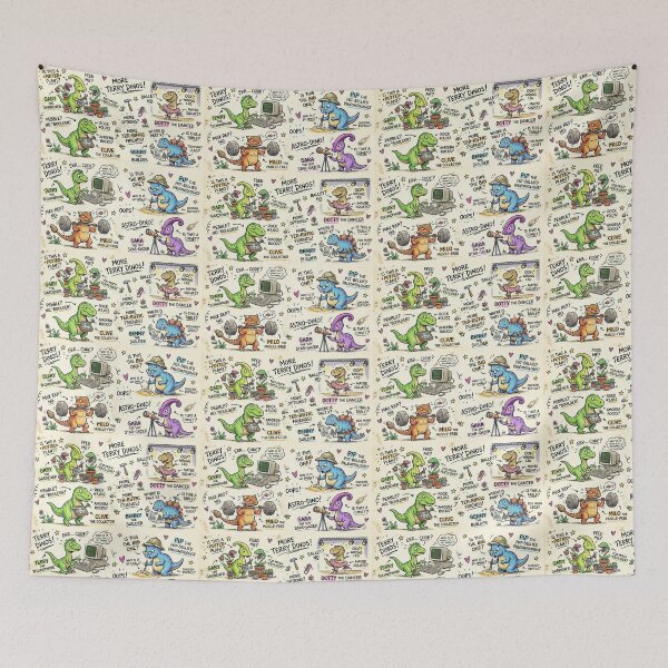 Item preview, Cute Funny Dinosaur Doodle Characters designed and sold by Khatumeye.