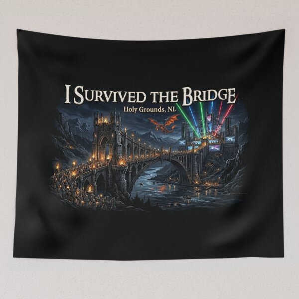 Item preview, I Survived The Bridge Holy Grounds Hardstyle Festival designed and sold by SPAZE-Typo.