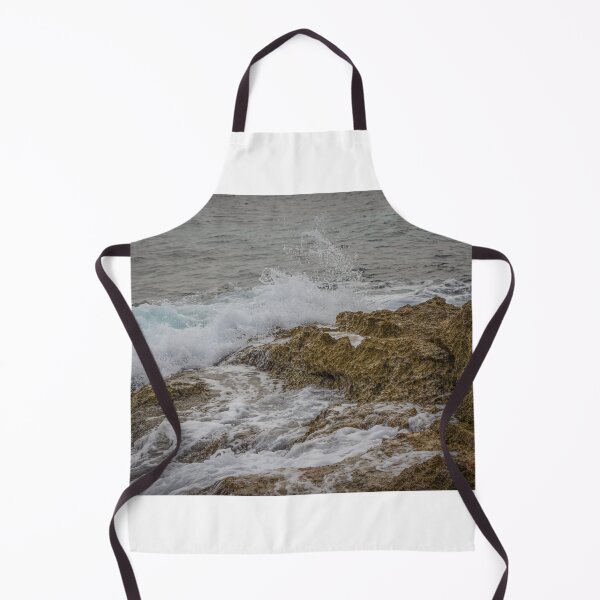 Item preview, Crashing Ocean Waves Over Rocky Shoreline With White Foam Splash And Textured Rocks designed and sold by Nmallia.