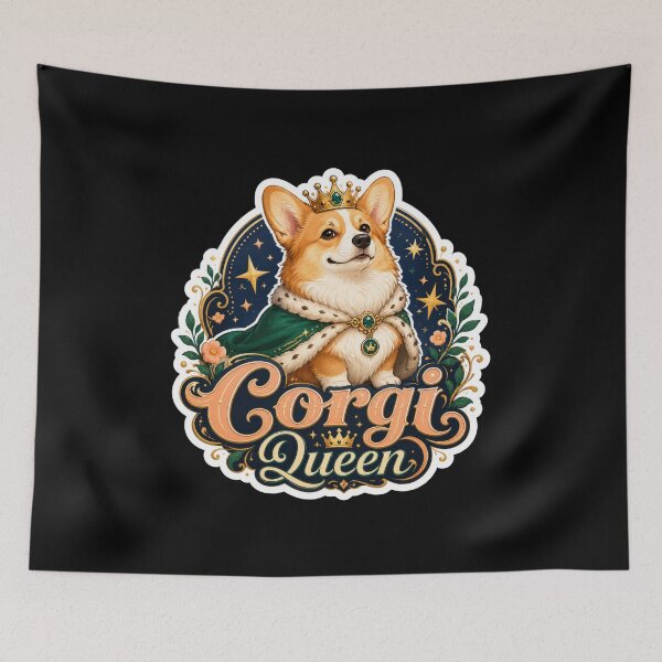 Item preview, Corgi Queen Royal Dog Sticker designed and sold by Sketchlegacy.