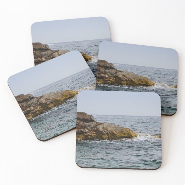 Item preview, Crashing Ocean Waves Over Rocky Shoreline With White Foam Splash And Textured Rocks designed and sold by Nmallia.