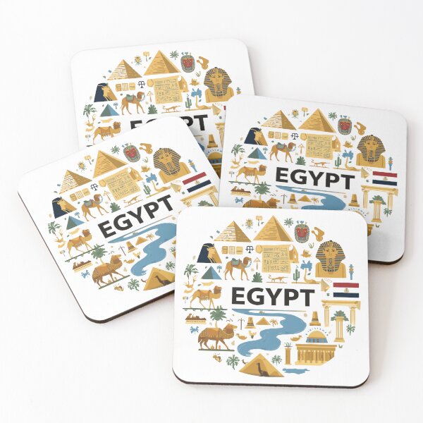 Item preview, Illustrated Egypt Map with Pyramids and Landmarks designed and sold by Girlsale.