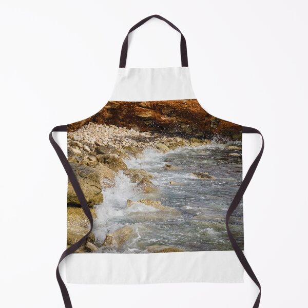 Item preview, Crashing Ocean Waves Over Rocky Shoreline With White Foam Splash And Textured Rocks designed and sold by Nmallia.