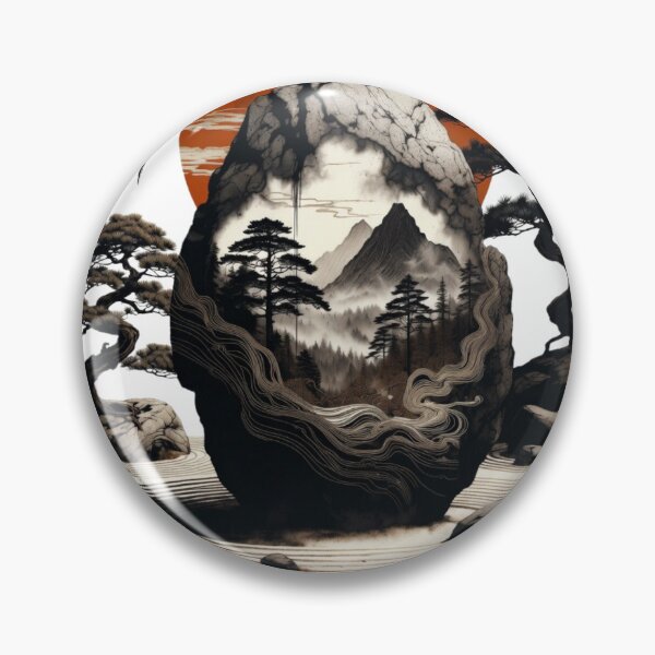 Item preview, Rooted Calm Unshaken | Zen Rock Japanese Art designed and sold by NatureHarmony16.