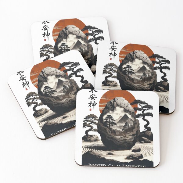 Item preview, Rooted Calm Unshaken | Zen Rock Japanese Art designed and sold by NatureHarmony16.