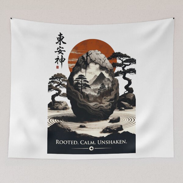 Item preview, Rooted Calm Unshaken | Zen Rock Japanese Art designed and sold by NatureHarmony16.