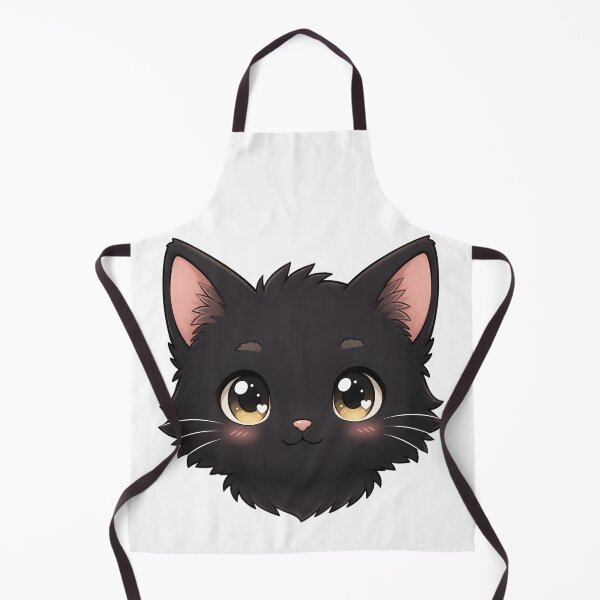 Item preview, Cute Kawaii Black Cat Head – Pastel Anime Kitten designed and sold by nocturnastore.