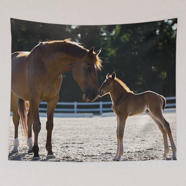 Item preview, Mare and Foal Nuzzling Tender Moment designed and sold by IntelliMindDesigns.