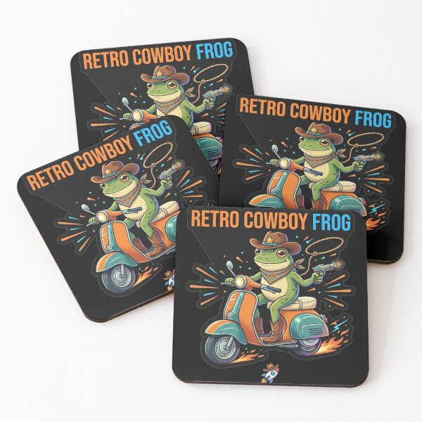 Item preview, Retro Cowboy Frog on Scooter Vintage Art. designed and sold by  TrendForge.