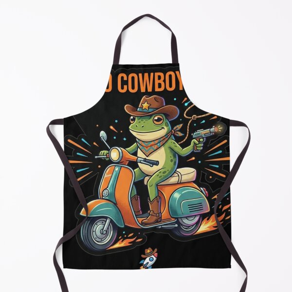 Item preview, Retro Cowboy Frog on Scooter Vintage Art. designed and sold by TrendForge.