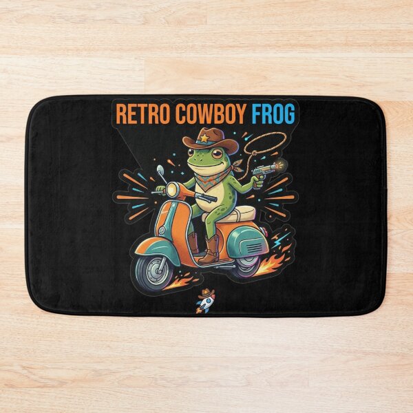 Item preview, Retro Cowboy Frog on Scooter Vintage Art. designed and sold by  TrendForge.
