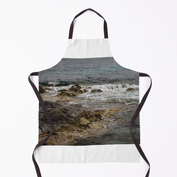 Item preview, Crashing Ocean Waves Over Rocky Shoreline With White Foam Splash And Textured Rocks designed and sold by Nmallia.