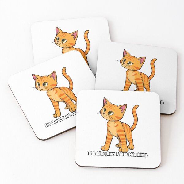 Item preview, Orange Cat Sticker - Thinking Hard About Nothing - Funny Orange Cat Owner Gift designed and sold by pawdrops.