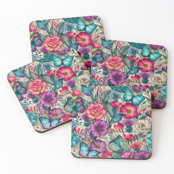 Item preview, Bright Pattern Flowers- Birds and Bee's 4 designed and sold by Gypsykiss.