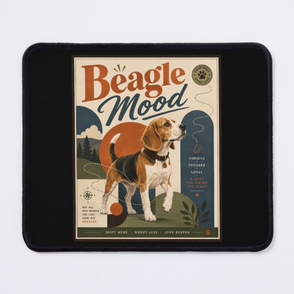 Item preview, Beagle Mood Vintage Dog Poster designed and sold by Sketchlegacy.