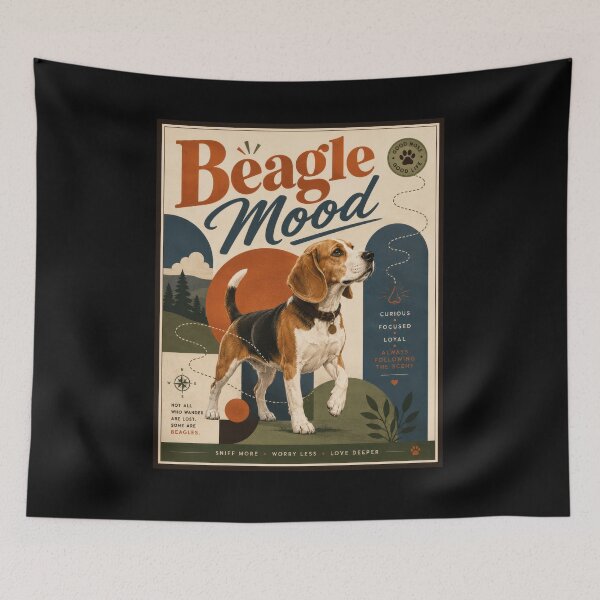 Item preview, Beagle Mood Vintage Dog Poster designed and sold by Sketchlegacy.