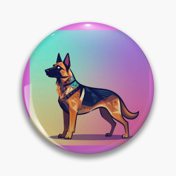 Item preview, Geometric German Shepherd Low Poly Art designed and sold by Wild Hare.