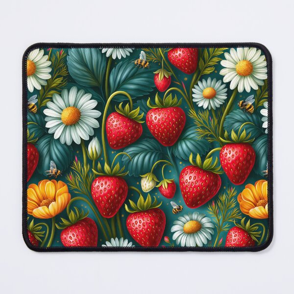 Item preview, Bright Pattern- Strawberries, Flowers and Bees designed and sold by Gypsykiss.