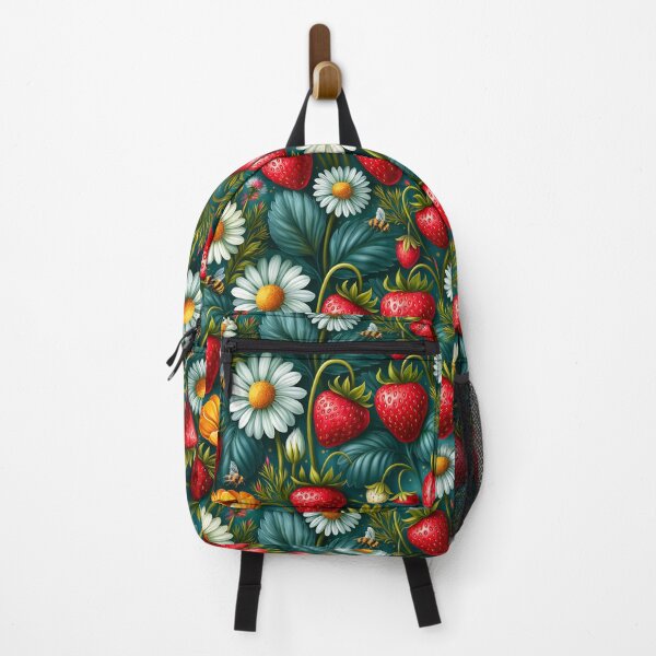Item preview, Bright Pattern- Strawberries, Flowers and Bees designed and sold by Gypsykiss.