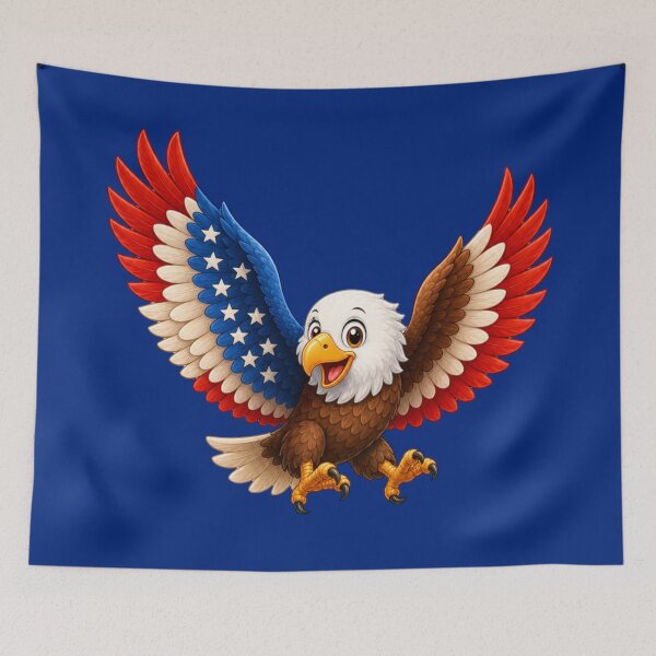 Item preview, Cute Patriotic Bald Eagle American Flag designed and sold by FREENATION2026.