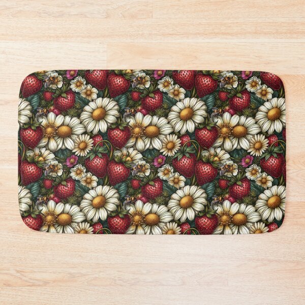 Item preview, Bright Pattern- Strawberries, Flowers and Bees 2 designed and sold by Gypsykiss.