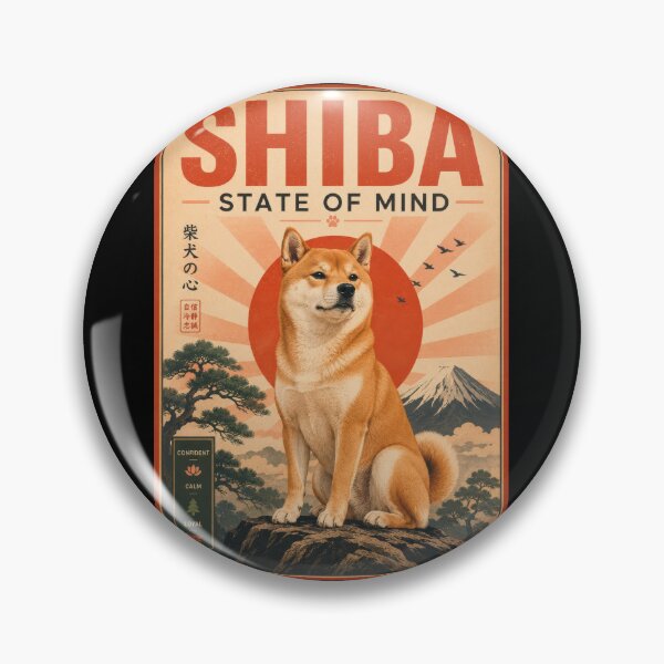 Item preview, Shiba State of Mind Vintage Dog Poster designed and sold by Sketchlegacy.
