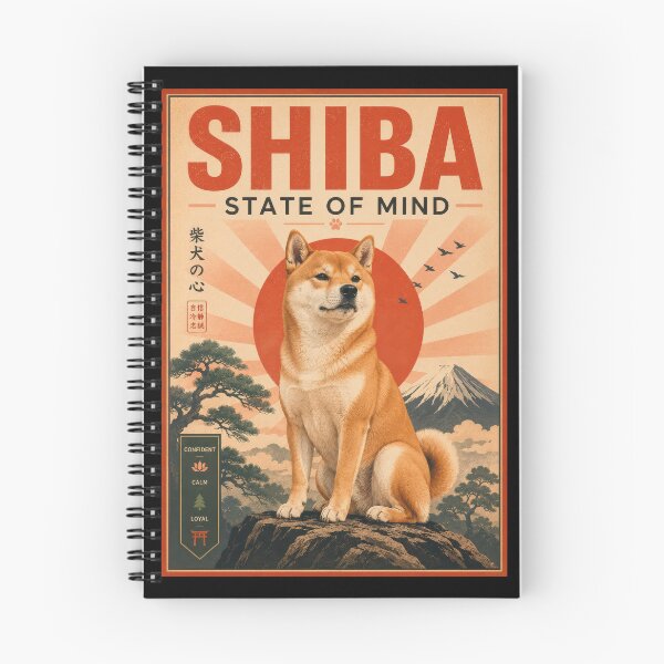 Item preview, Shiba State of Mind Vintage Dog Poster designed and sold by Sketchlegacy.
