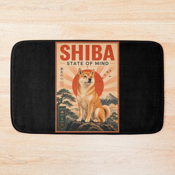 Item preview, Shiba State of Mind Vintage Dog Poster designed and sold by Sketchlegacy.