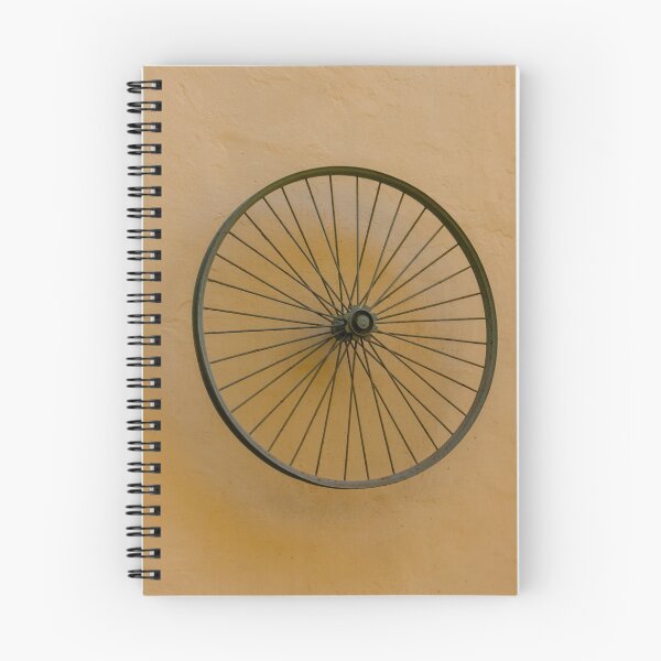 Item preview, Vintage Bicycle Wheel With Metal Spokes Mounted On Textured Wall For Rustic Decor designed and sold by Nmallia.