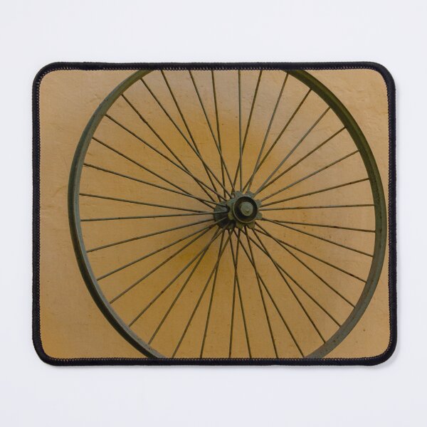 Item preview, Vintage Bicycle Wheel With Metal Spokes Mounted On Textured Wall For Rustic Decor designed and sold by Nmallia.
