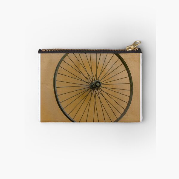 Item preview, Vintage Bicycle Wheel With Metal Spokes Mounted On Textured Wall For Rustic Decor designed and sold by Nmallia.