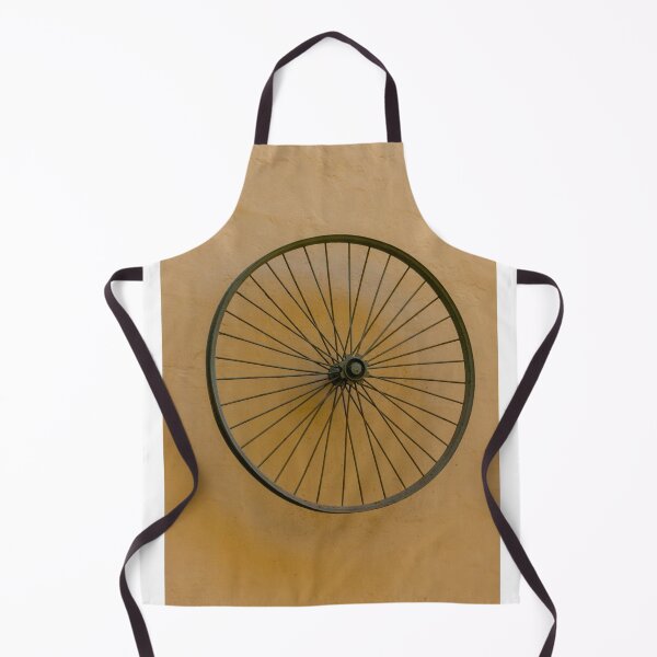 Item preview, Vintage Bicycle Wheel With Metal Spokes Mounted On Textured Wall For Rustic Decor designed and sold by Nmallia.