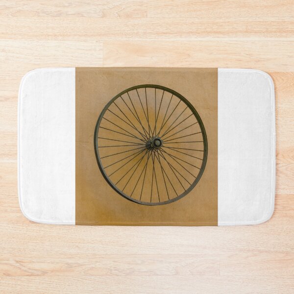 Item preview, Vintage Bicycle Wheel With Metal Spokes Mounted On Textured Wall For Rustic Decor designed and sold by Nmallia.
