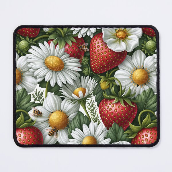 Item preview, Bright Pattern- Strawberries, Flowers and Bees 3 designed and sold by Gypsykiss.