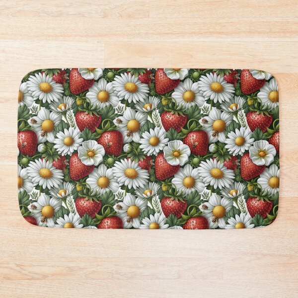 Item preview, Bright Pattern- Strawberries, Flowers and Bees 3 designed and sold by Gypsykiss.